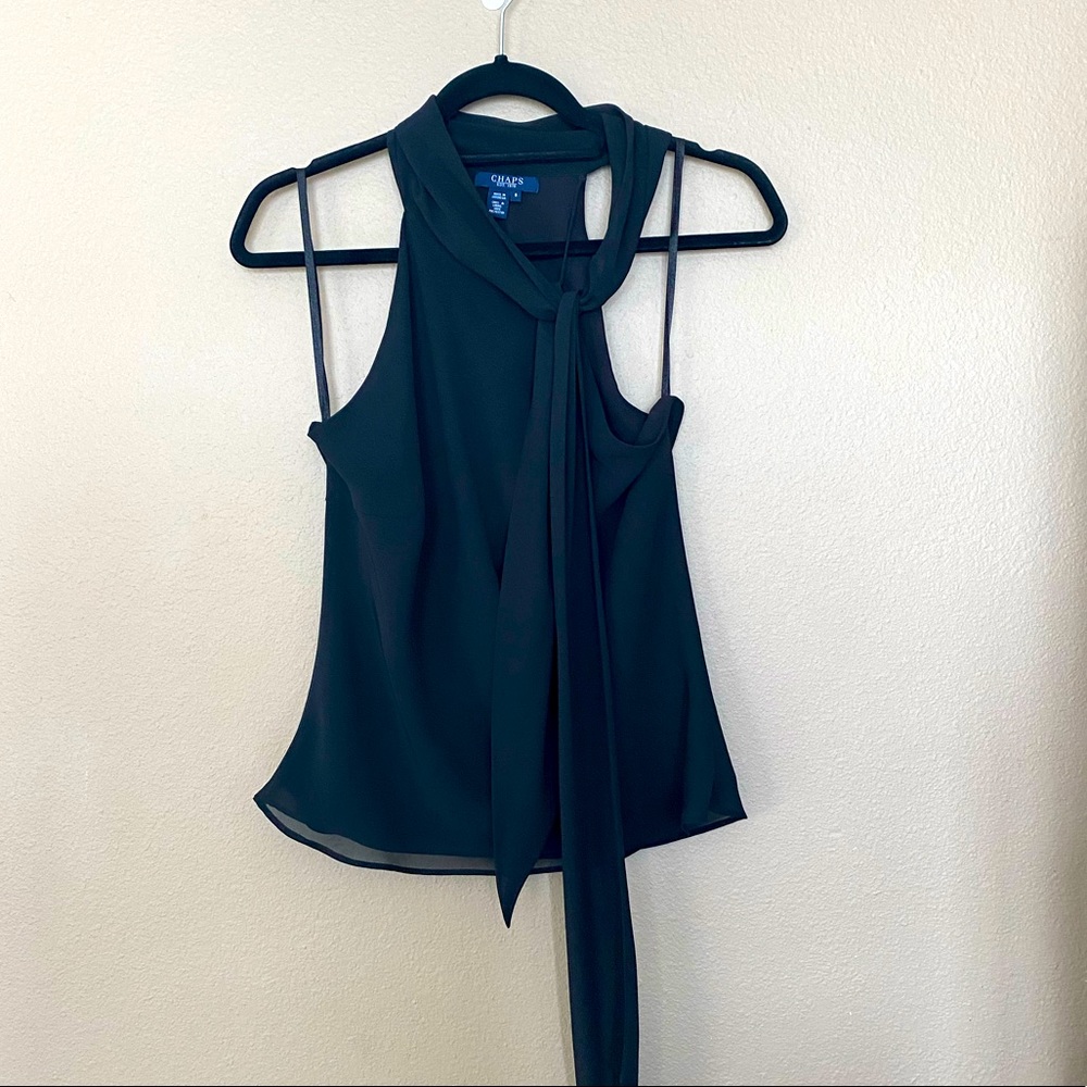 CHAPS Black halter top size 8